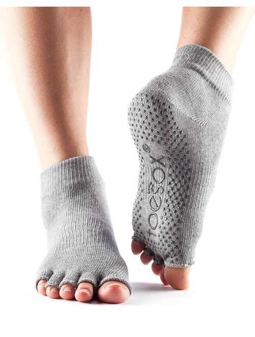 ToeSox Grip Pilates Barre Socks - Non Slip Ankle Half Toe for Yoga & Ballet