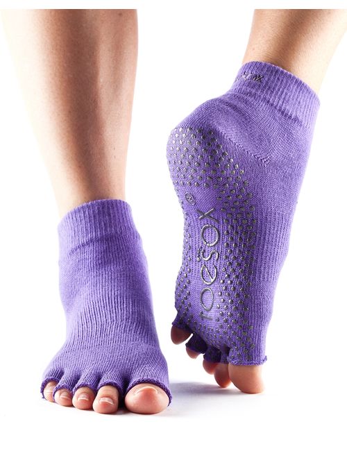 ToeSox Grip Pilates Barre Socks - Non Slip Ankle Half Toe for Yoga & Ballet