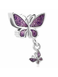 Third Time Charm Dangle Colorful Butterfly Charm Beads For Bracelets