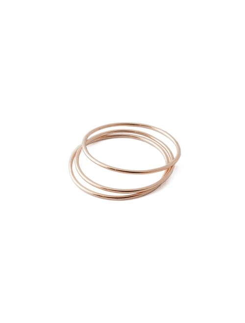 HONEYCAT Super Skinny Hammered or Smooth Stacking Rings Trio Set in Gold, Rose Gold, or Silver | Minimalist, Delicate Jewelry