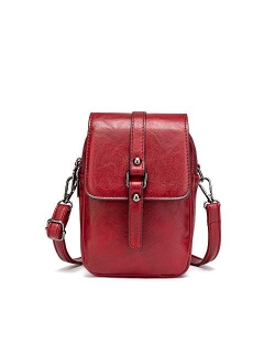 Women Vintage Crossbody Phone Bag, Small Messenger Shoulder Bag Cash Handbag Wallet Purse