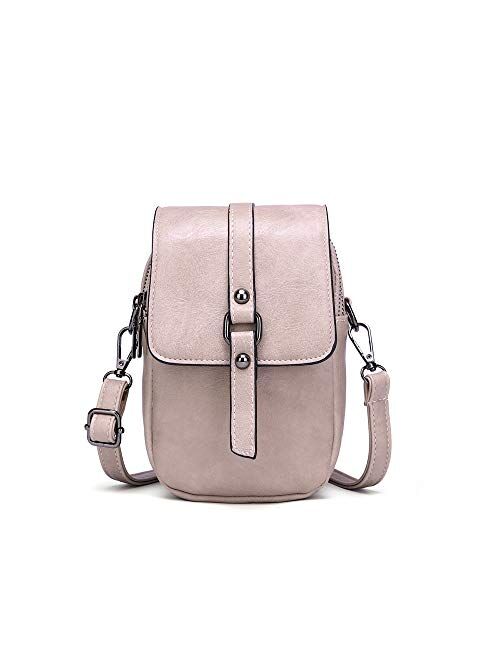 Women Vintage Crossbody Phone Bag, Small Messenger Shoulder Bag Cash Handbag Wallet Purse