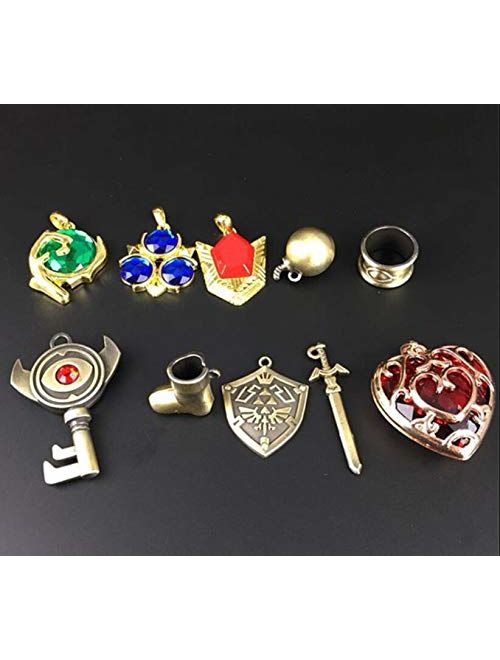 The Legend of Zelda Twilight Princess & Hylian Shield & Master Sword finest collection sets keychain/necklace/jewelry series