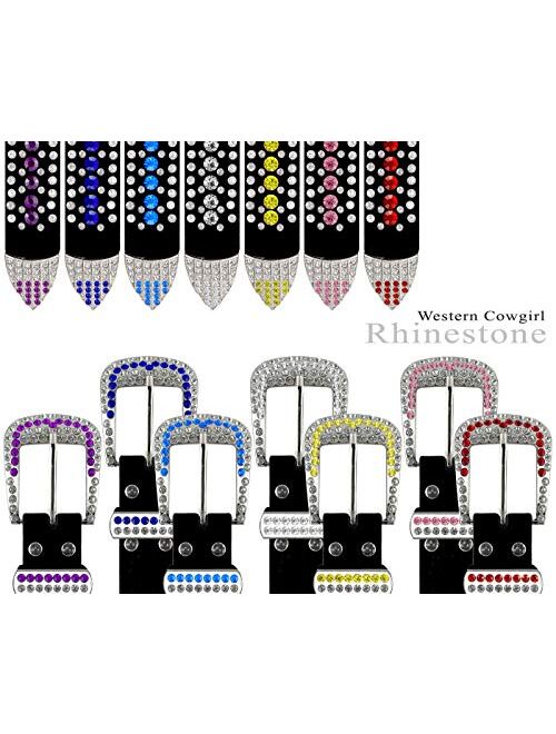 Ladies Western Rhinestone Bling Cowgirl Leather Belt