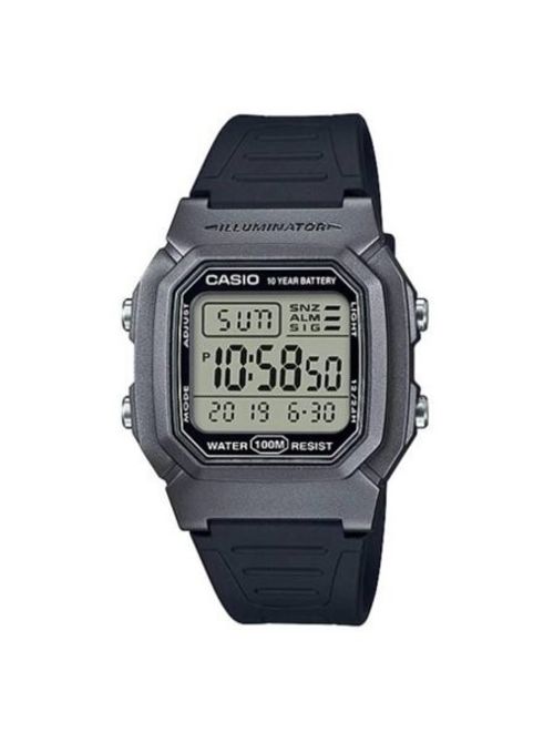 Casio Men's Dual Time Digital Watch, Silver/Black - W-800HM-7AVCF