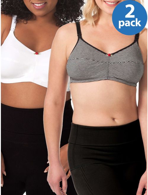 Leading Lady Maternity Casual Comfort Softcup Nursing Bra 2 Pack, Style 4001