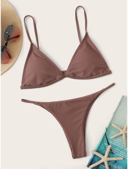 Triangle Top With Thong Bikini Set