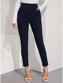 Elastic Waist Split Hem Pants