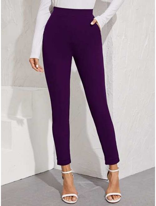 Shein Elastic Waist Split Hem Pants