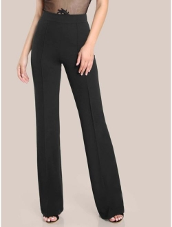 Wide Band Waist Zip Back Pants