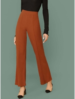 Wide Band Waist Zip Back Pants