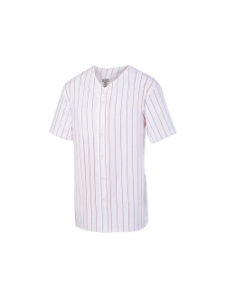 Men's Pinstripe Full Button Baseball Jersey 1685