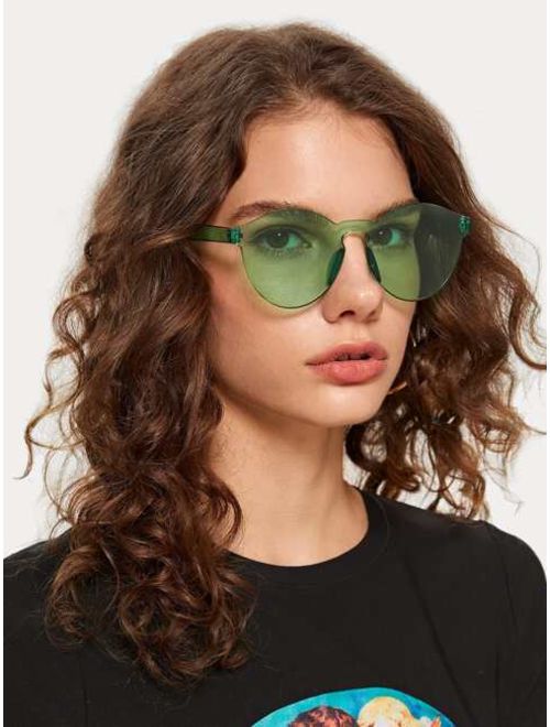 Buy Shein Green Rimless Sunglasses online | Topofstyle