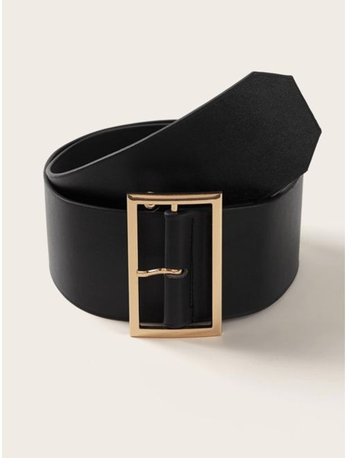 Shein Rectangle Buckle Decor Wide Belt