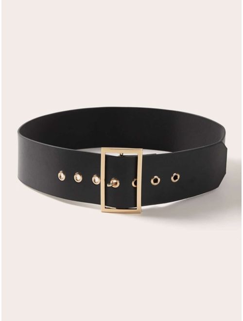 Shein Rectangle Buckle Decor Wide Belt