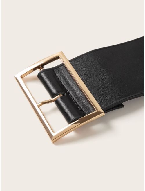 Shein Rectangle Buckle Decor Wide Belt