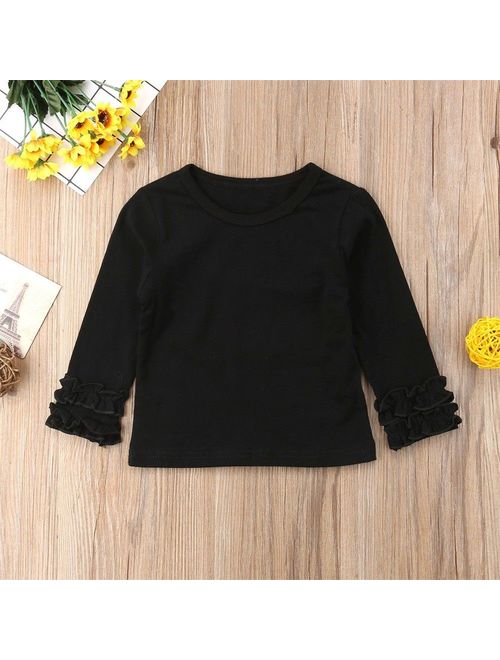 Toddler Kids Baby Girl Fashion Puff Long Sleeve Tops Clothes T-shirt Tee Tops