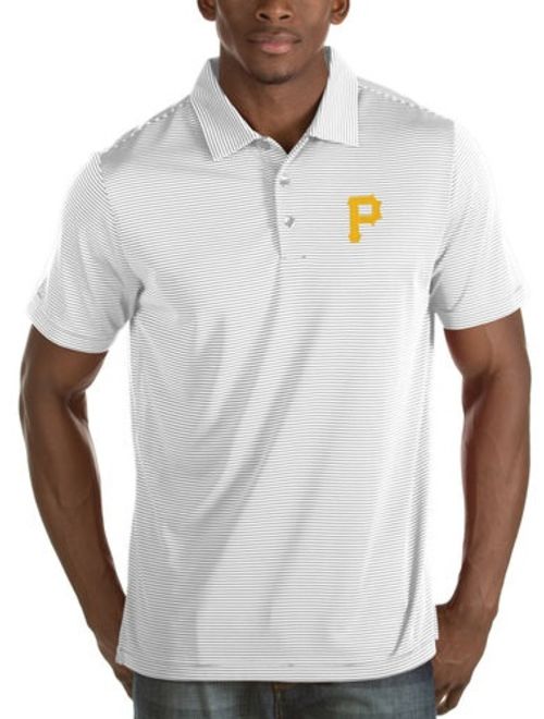 Pittsburgh Pirates Antigua Quest Desert Dry Polo - White