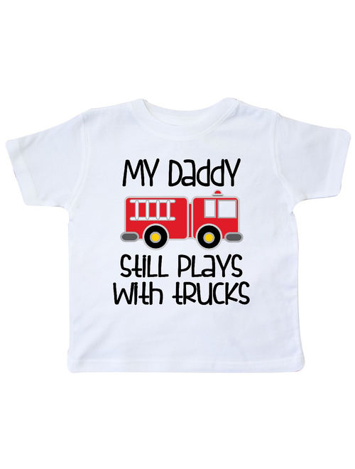 Firefighter Daddy Plays With Trucks Toddler T-Shirt