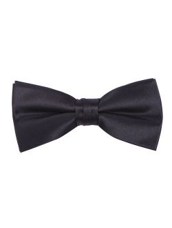 Men's Bow Tie Premium Pre-Tied Bowtie Adjustable Fashion Tuxedo Accessory (Black)