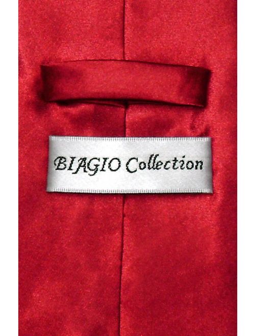 Biagio CLIP-ON NeckTie Solid DARK RED Color Men's Neck Tie