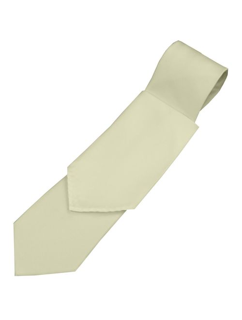 Men's Solid Satin Neck Tie and Hankie Set in Teal