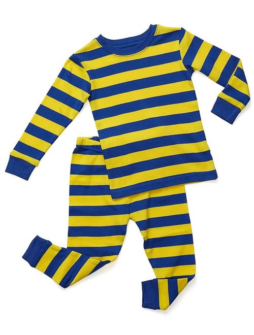 Leveret Striped Kids & Toddler Boys Pajamas 2 Piece Pjs Set 100% Cotton Sleepwear (Toddler-14 Years)