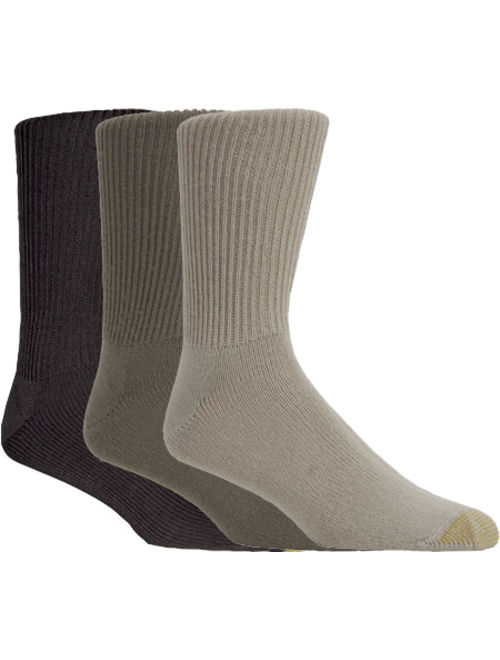 Gold Toe Men's Fluffies Crew Socks, 3 Pack