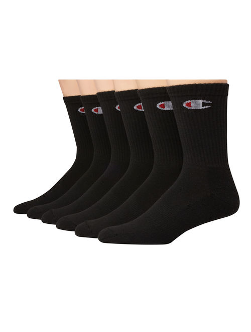 Champion Men's Logo Crew Socks, 6 Pack