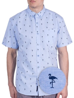 Visive Hawaiian Mens Shirts For Men Button Down - Up Short Sleeve -Navy Baseball-3X-Large