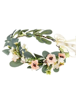 Christmas Wedding Flower Crown Boho Bridal Flower Wreath Babies Breath Hair Crown Headpiece