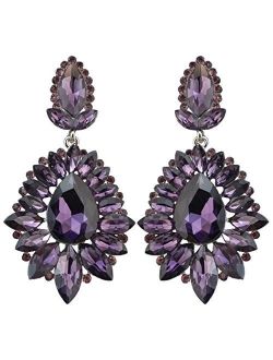 idealway Luxury Drop Earring Inlay Crystal Rhinestone Dangle Long Earrings For Women Jewelry