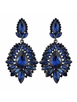 idealway Luxury Drop Earring Inlay Crystal Rhinestone Dangle Long Earrings For Women Jewelry