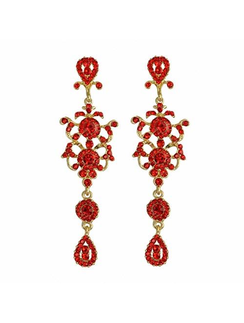 idealway Luxury Drop Earring Inlay Crystal Rhinestone Dangle Long Earrings For Women Jewelry