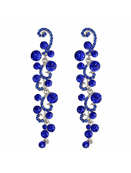 idealway Luxury Drop Earring Inlay Crystal Rhinestone Dangle Long Earrings For Women Jewelry