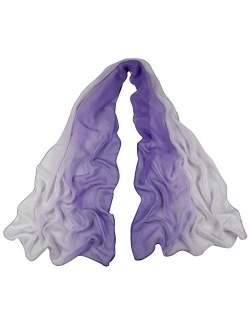 Long Chiffon Sheer Scarf Gradient - Pantonight Shaded Colors Lightweight Scarf For Womens