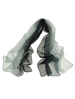 Long Chiffon Sheer Scarf Gradient - Pantonight Shaded Colors Lightweight Scarf For Womens