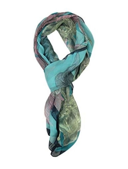 Long Chiffon Sheer Scarf Gradient - Pantonight Shaded Colors Lightweight Scarf For Womens