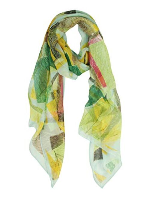 Long Chiffon Sheer Scarf Gradient - Pantonight Shaded Colors Lightweight Scarf For Womens