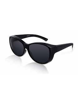 Br'Guras Polarized Oversized Sunglasses Wear over Prescription with Purple Frame for Women&Men