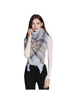 Scarfs For Women, HITOP Classic Plaid Soft Tartan Blanket Scarf Wrap, Womens Winter Tassel Shawl Scarves