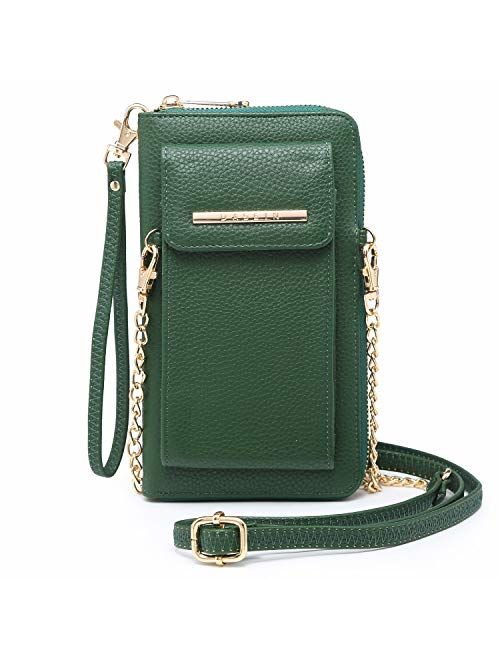 Cellphone Wallet Purse Phone Pouch Wristlet Clutch Crossbody Shoulder Bag - 12 Slots