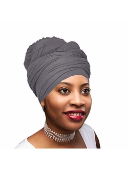 Novarena 30 Solid Colors Soft Stretch Headwraps Headband Long Hair Head Wrap Scarf Turban Tie Jersey Knit African head wraps