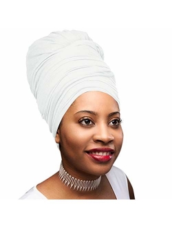 Novarena 30 Solid Colors Soft Stretch Headwraps Headband Long Hair Head Wrap Scarf Turban Tie Jersey Knit African head wraps