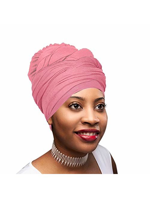 Novarena 30 Solid Colors Soft Stretch Headwraps Headband Long Hair Head Wrap Scarf Turban Tie Jersey Knit African head wraps