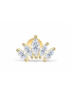 ONDAISY 14k Gold Plated Simulated Diamond Cz Heart Queen Bridal Mermaid Princess Crown Tiara Ear Studs Post Ball Earring Piercing For Women