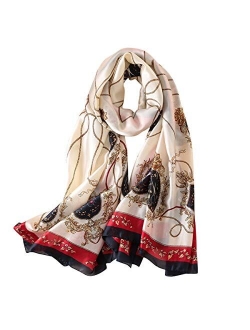 K-ELewon Silk Feeling Scarf Fashion Scarves Long Lightweight Sunscreen Shawls for Women