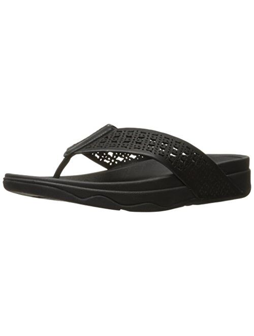 FitFlop Women's Leather Lattice Surfa Floral FLIP Flops