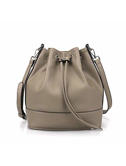 AFKOMST Drawstring Bucket Bag for Women Large Crossbody Purse and Shoulder Bag Tote Handbags