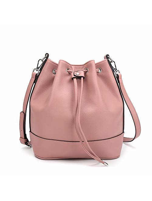 AFKOMST Drawstring Bucket Bag for Women Large Crossbody Purse and Shoulder Bag Tote Handbags